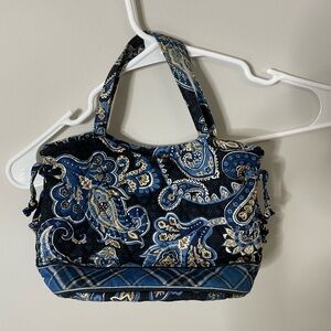 Vera Bradley Quilted Windsor Navy Handbag Purse Excellent Condition Medium